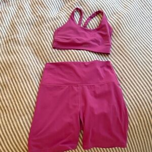 SET Active Magenta Sports Bra and Shorts Set